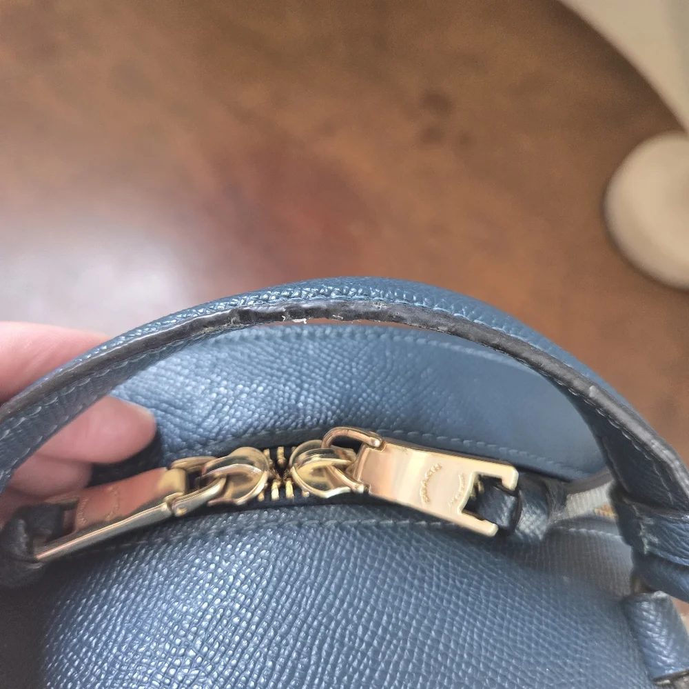 Coach "Jordyn"  Leather Backpack - Peacock Color - Picture 10 of 15